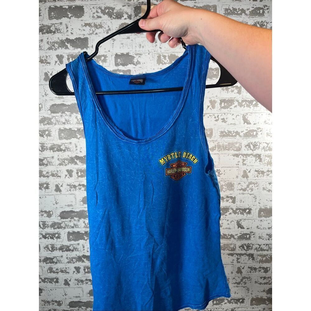 Harley Davidson| women blue razor back tank top